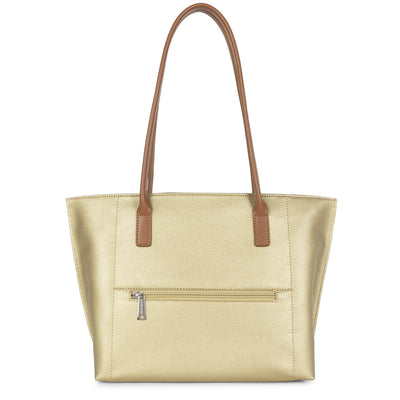 sac cabas épaule - maya #couleur_or-mat-beige-camel