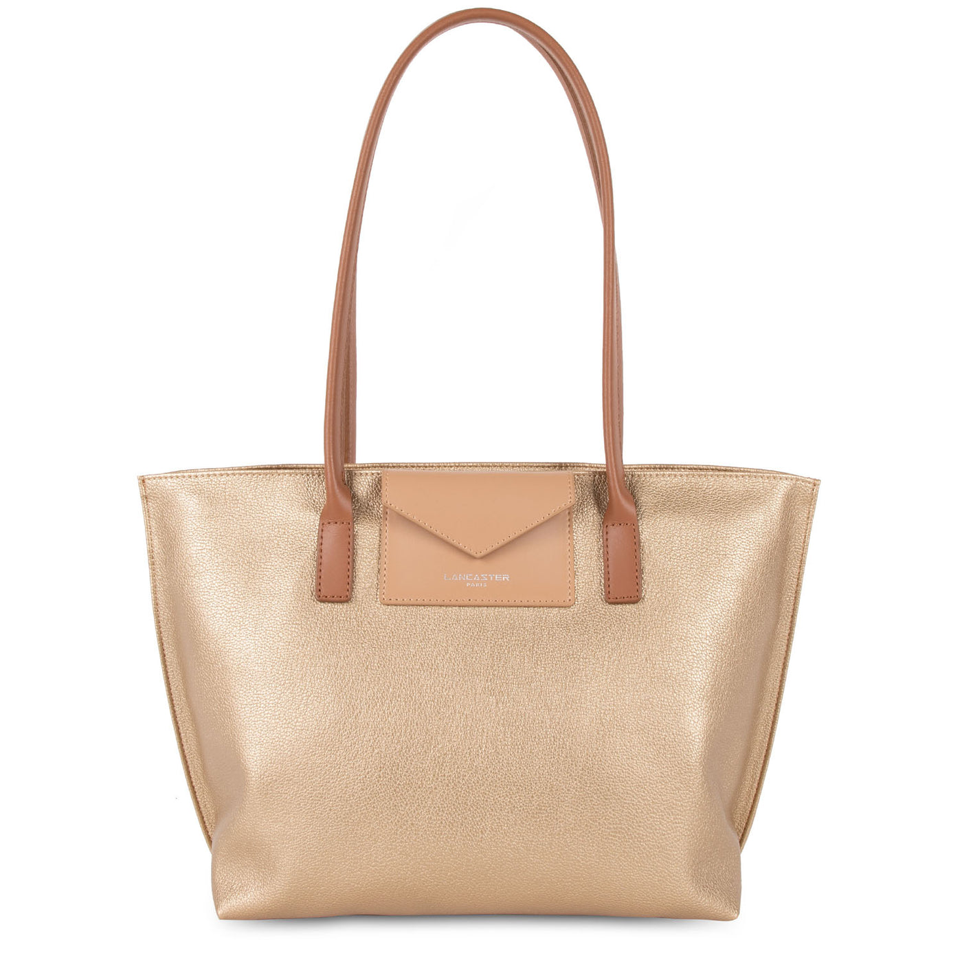 sac cabas épaule - maya #couleur_or-mat-naturel-camel