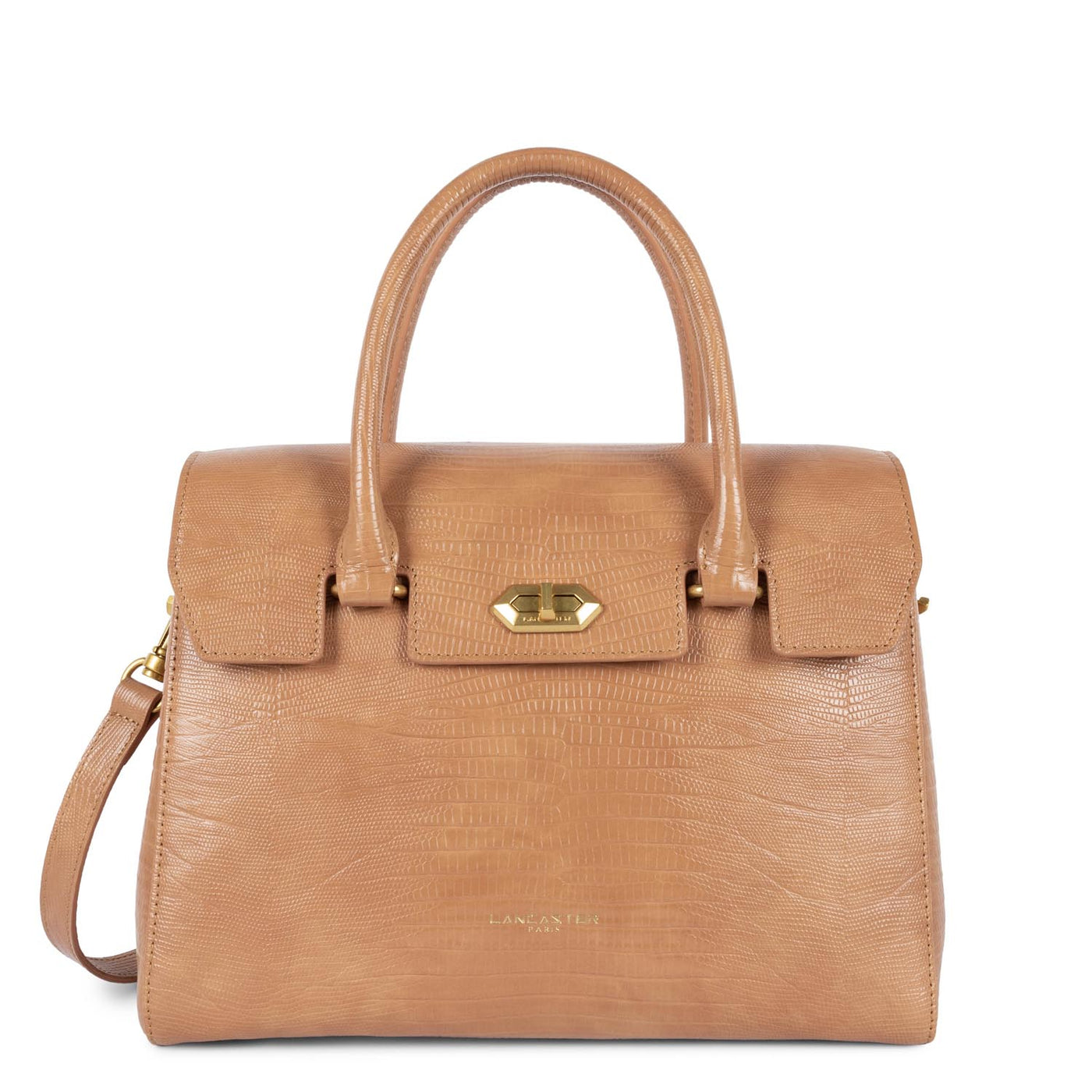 sac à main - exotic lézard & croco cn #couleur_camel-lzard