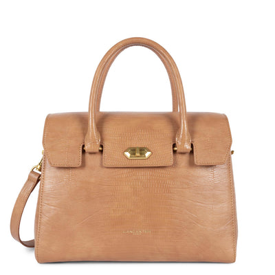 sac à main - exotic lézard & croco cn #couleur_camel-lzard