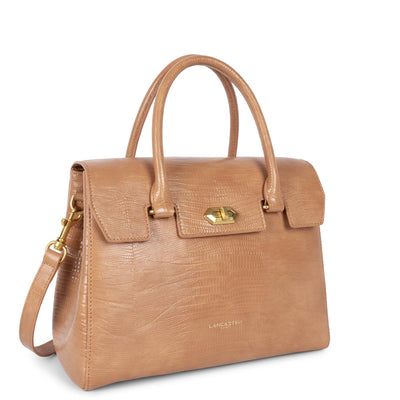 sac à main - exotic lézard & croco cn #couleur_camel-lzard