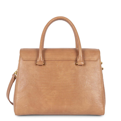 sac à main - exotic lézard & croco cn #couleur_camel-lzard