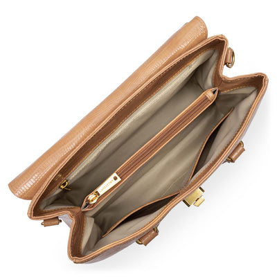 sac à main - exotic lézard & croco cn #couleur_camel-lzard
