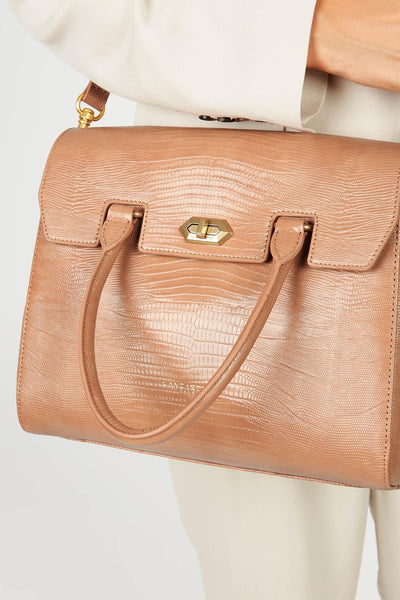 sac à main - exotic lézard & croco cn #couleur_camel-lzard