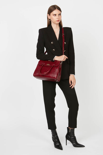 sac à main - exotic lézard & croco cn #couleur_carmin