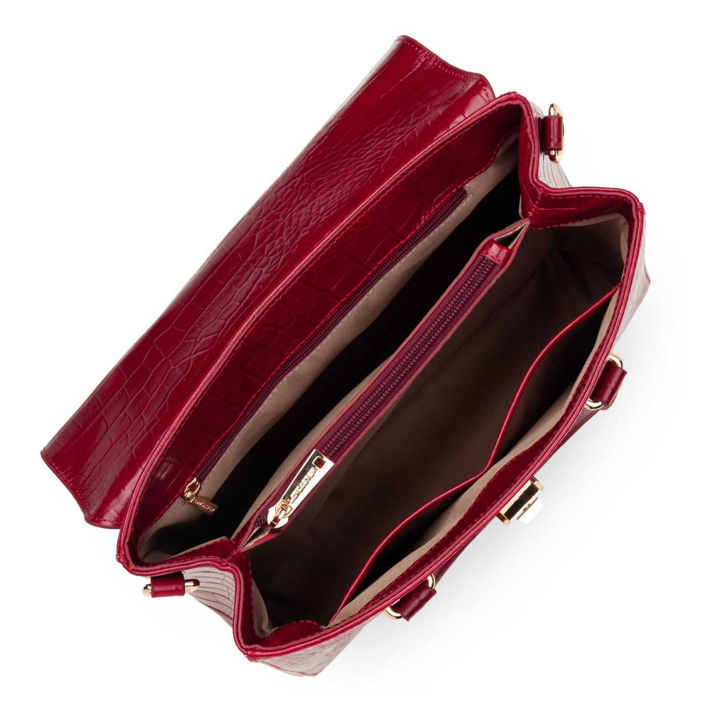 sac à main - exotic lézard & croco cn #couleur_carmin