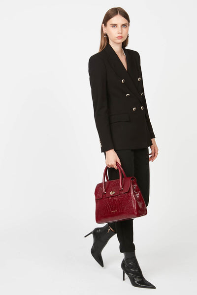 sac à main - exotic lézard & croco cn #couleur_carmin