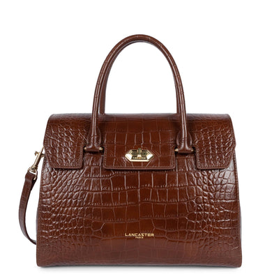 sac à main - exotic lézard & croco cn #couleur_chataigne