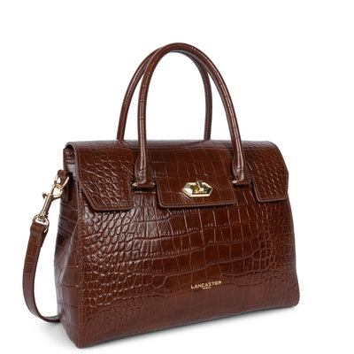 sac à main - exotic lézard & croco cn #couleur_chataigne