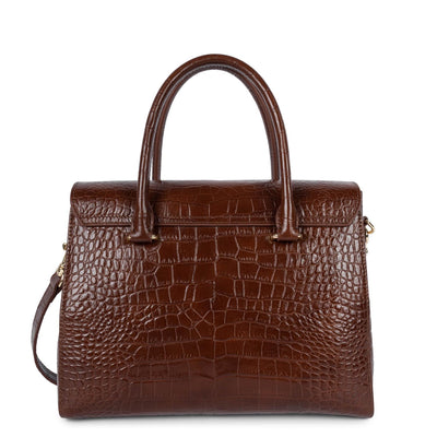 sac à main - exotic lézard & croco cn #couleur_chataigne