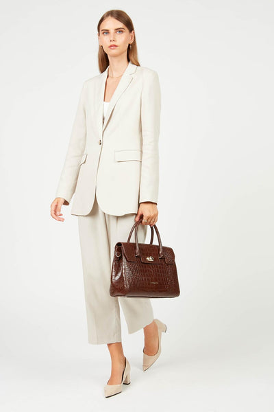 sac à main - exotic lézard & croco cn #couleur_chataigne