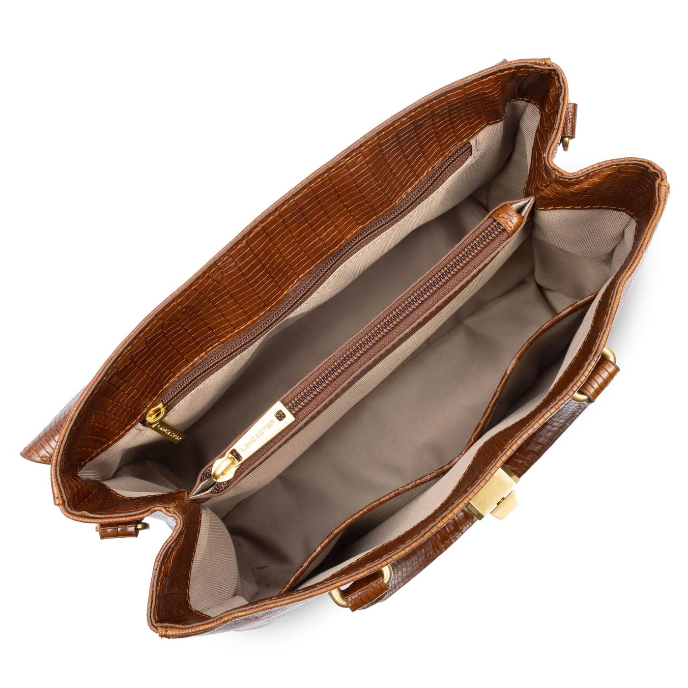 sac à main - exotic lézard & croco cn #couleur_cognac-lzard