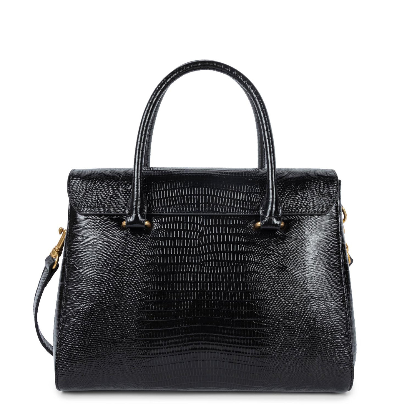 sac à main - exotic lézard & croco cn #couleur_noir-lzard