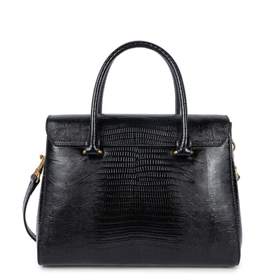sac à main - exotic lézard & croco cn #couleur_noir-lzard