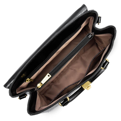 sac à main - exotic lézard & croco cn #couleur_noir-lzard