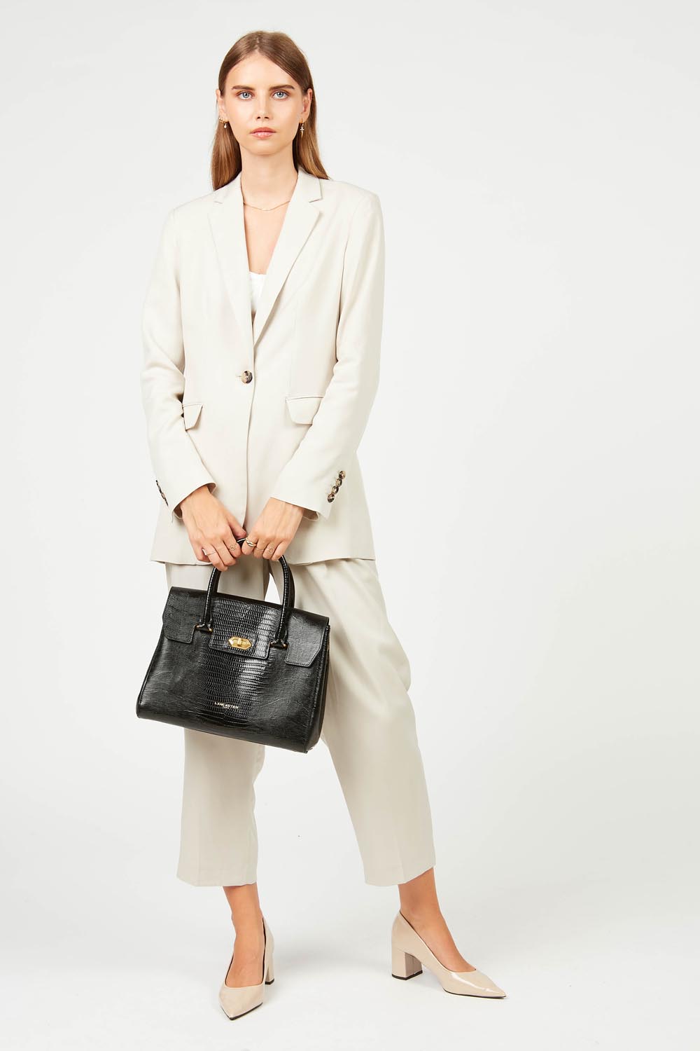 sac à main - exotic lézard & croco cn #couleur_noir-lzard