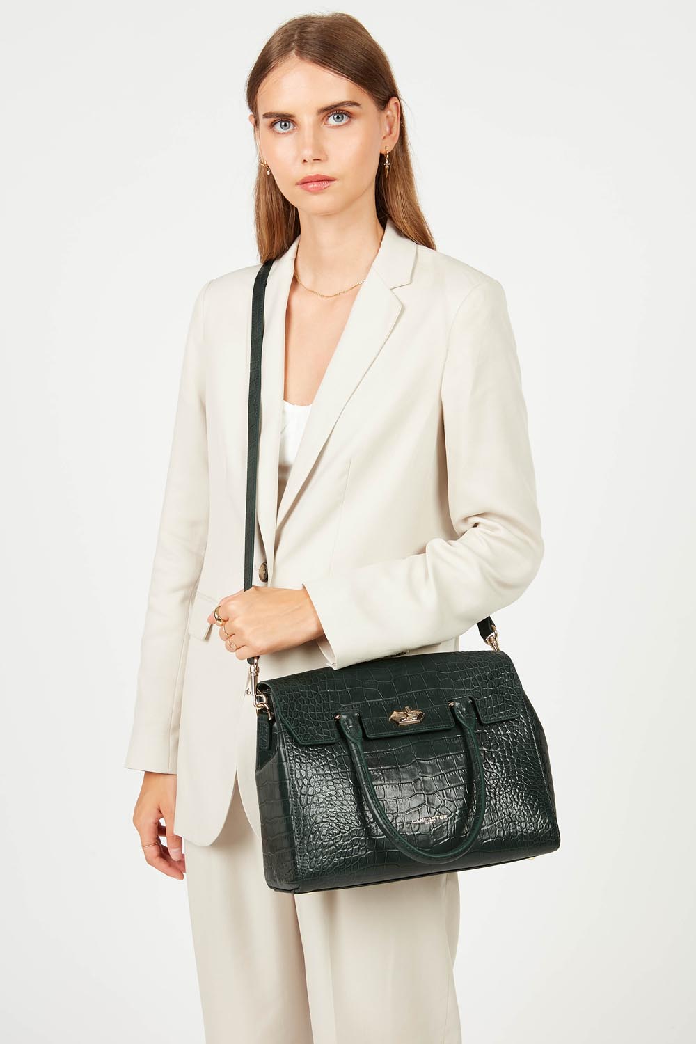sac à main - exotic lézard & croco cn #couleur_vert-fort
