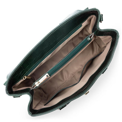 sac à main - exotic lézard & croco cn #couleur_vert-fort