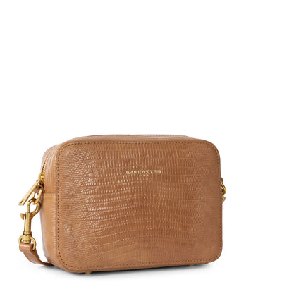 sac reporter - exotic lézard & croco cn #couleur_camel-lzard