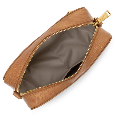 sac reporter - exotic lézard & croco cn #couleur_camel-lzard