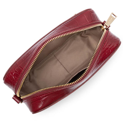 sac reporter - exotic lézard & croco cn #couleur_carmin