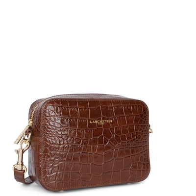 sac reporter - exotic lézard & croco cn #couleur_chataigne