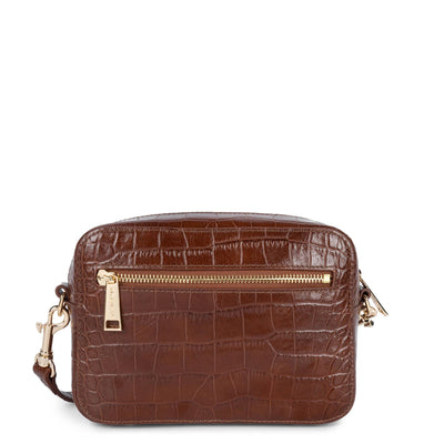 sac reporter - exotic lézard & croco cn #couleur_chataigne