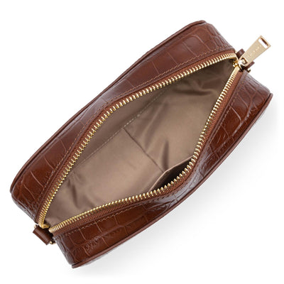 sac reporter - exotic lézard & croco cn #couleur_chataigne