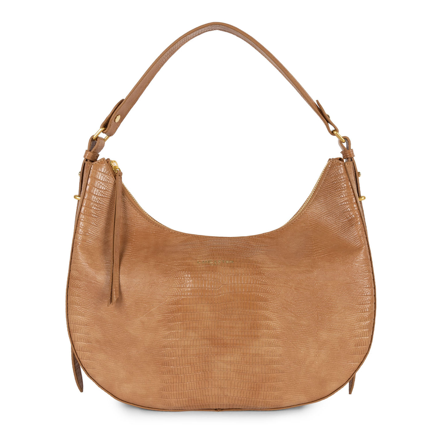 grand sac hobo - exotic lézard & croco cn #couleur_camel-lzard