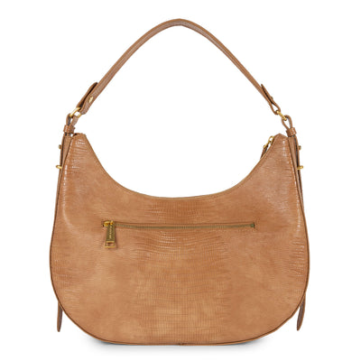 grand sac hobo - exotic lézard & croco cn #couleur_camel-lzard