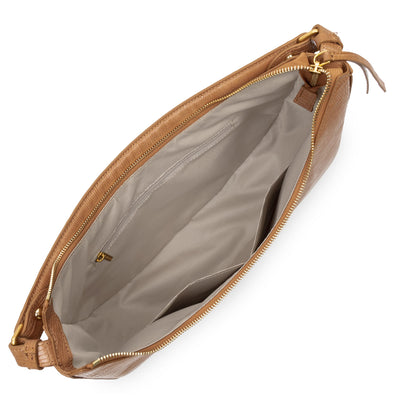 grand sac hobo - exotic lézard & croco cn #couleur_camel-lzard