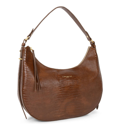 grand sac hobo - exotic lézard & croco cn #couleur_cognac-lzard
