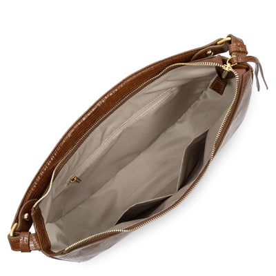 grand sac hobo - exotic lézard & croco cn #couleur_cognac-lzard