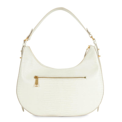 grand sac hobo - exotic lézard & croco cn #couleur_ecru-lzard