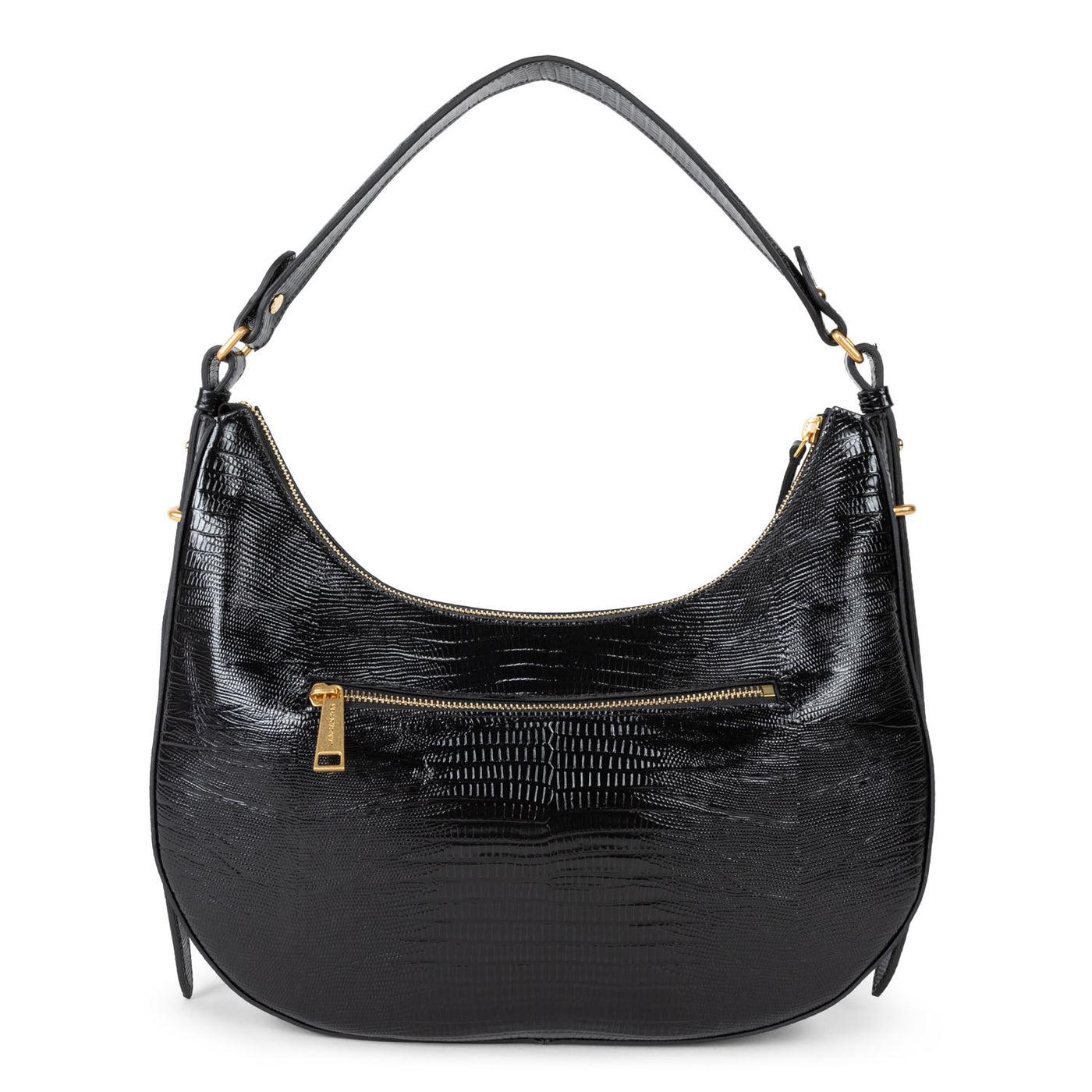 grand sac hobo - exotic lézard & croco cn #couleur_noir-lzard