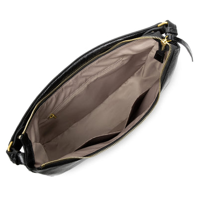 grand sac hobo - exotic lézard & croco cn #couleur_noir-lzard