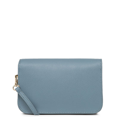 petit sac trotteur - saffiano signature #couleur_bleu-ardoise