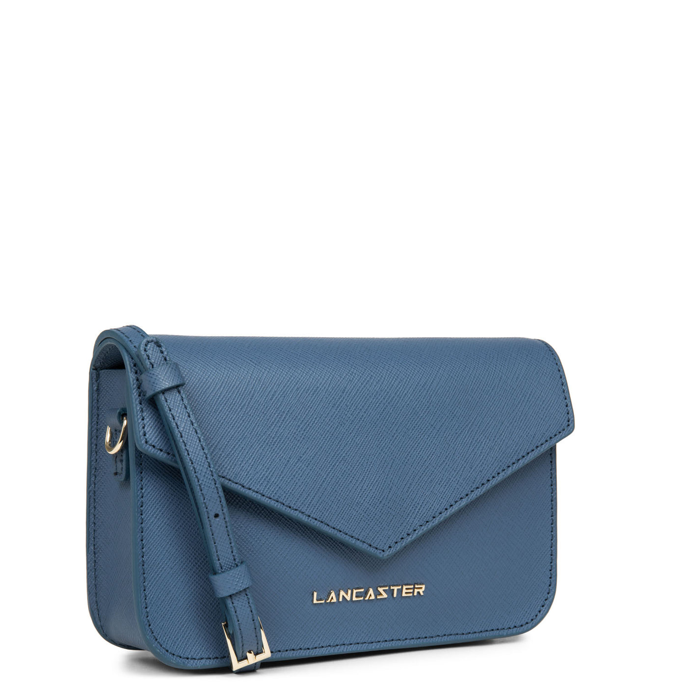 petit sac trotteur - saffiano signature #couleur_bleu-jeans