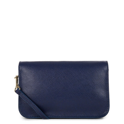 petit sac trotteur - saffiano signature #couleur_bleu-fonc