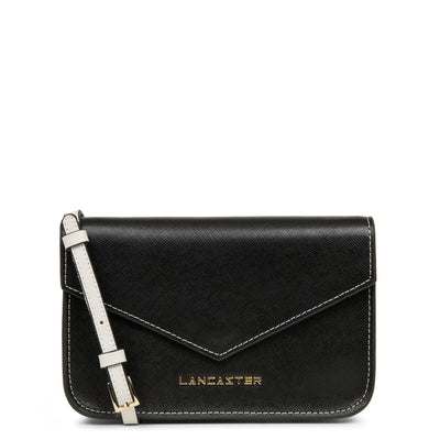 petit sac trotteur - saffiano signature #couleur_noir-champagne-ivoire