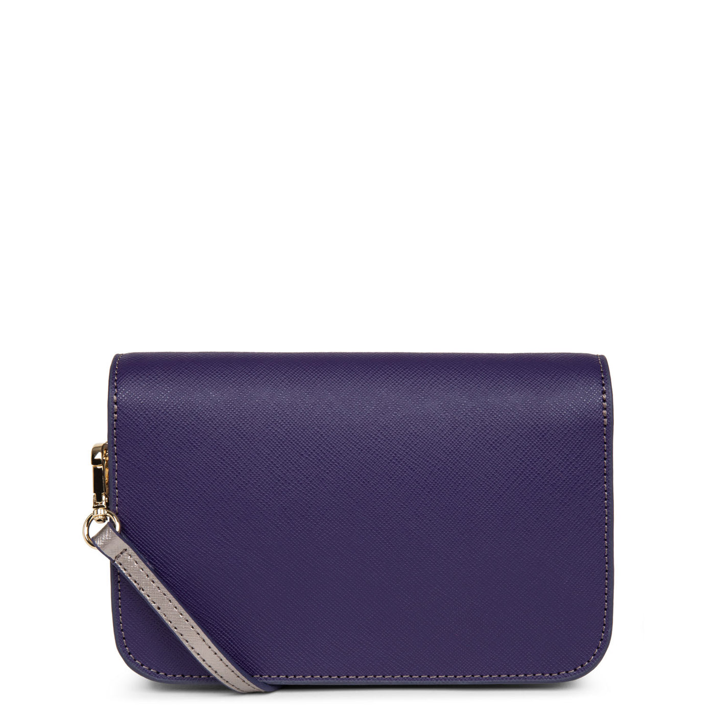 petit sac trotteur - saffiano signature #couleur_violet-mauve-or-rose