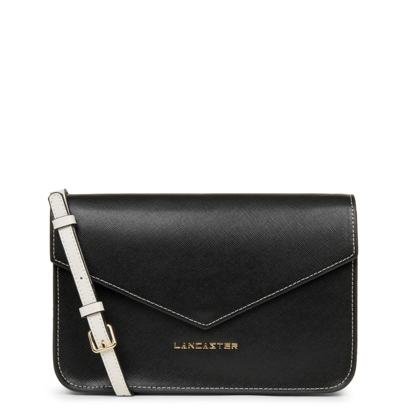 sac trotteur - saffiano signature #couleur_noir-champagne-ivoire