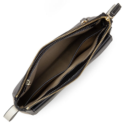 sac trotteur - saffiano signature #couleur_noir-champagne-ivoire