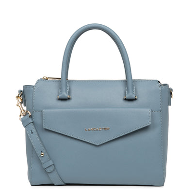 sac à main - saffiano signature #couleur_bleu-ardoise