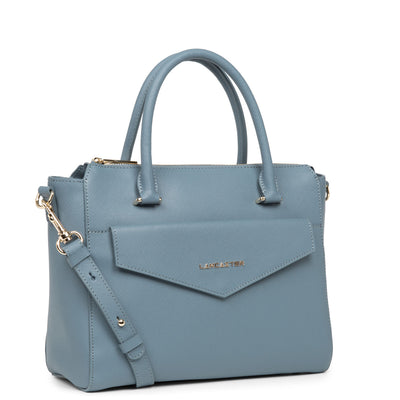 sac à main - saffiano signature #couleur_bleu-ardoise