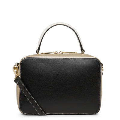 sac à main - saffiano signature #couleur_noir-champagne-ivoire
