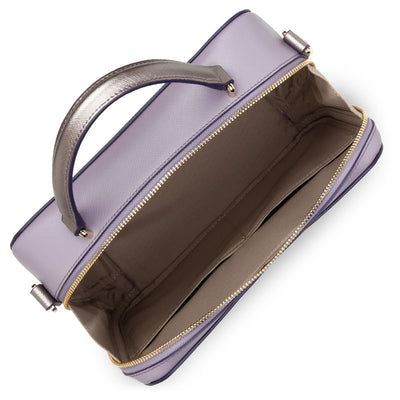 sac à main - saffiano signature #couleur_violet-mauve-or-rose