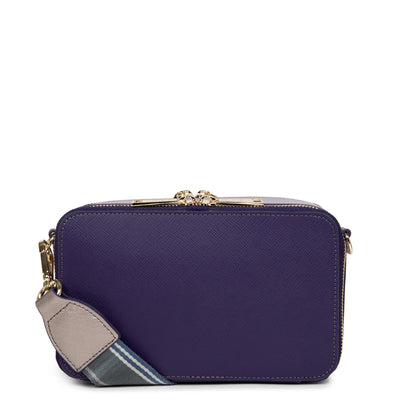 sac trotteur - saffiano signature #couleur_violet-mauve-or-rose