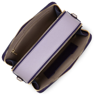 sac trotteur - saffiano signature #couleur_violet-mauve-or-rose