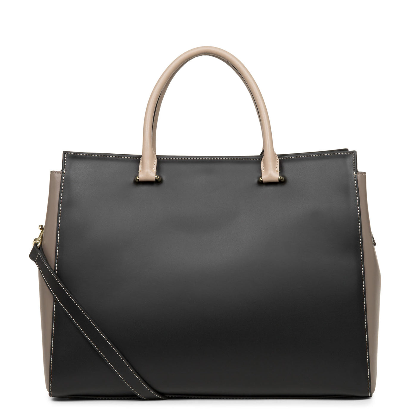sac cabas main - smooth or #couleur_noir-taupe-nude-fonce